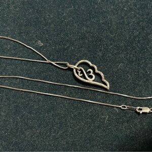 Open Heart Angel Wing Necklace from Kay Jewelers Silver and 1/10ct tw Diamonds